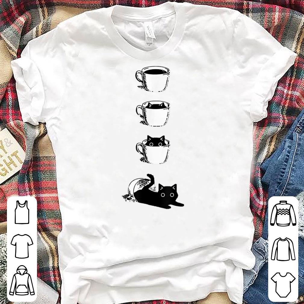 Pretty Black Cats In Coffee Cup shirts