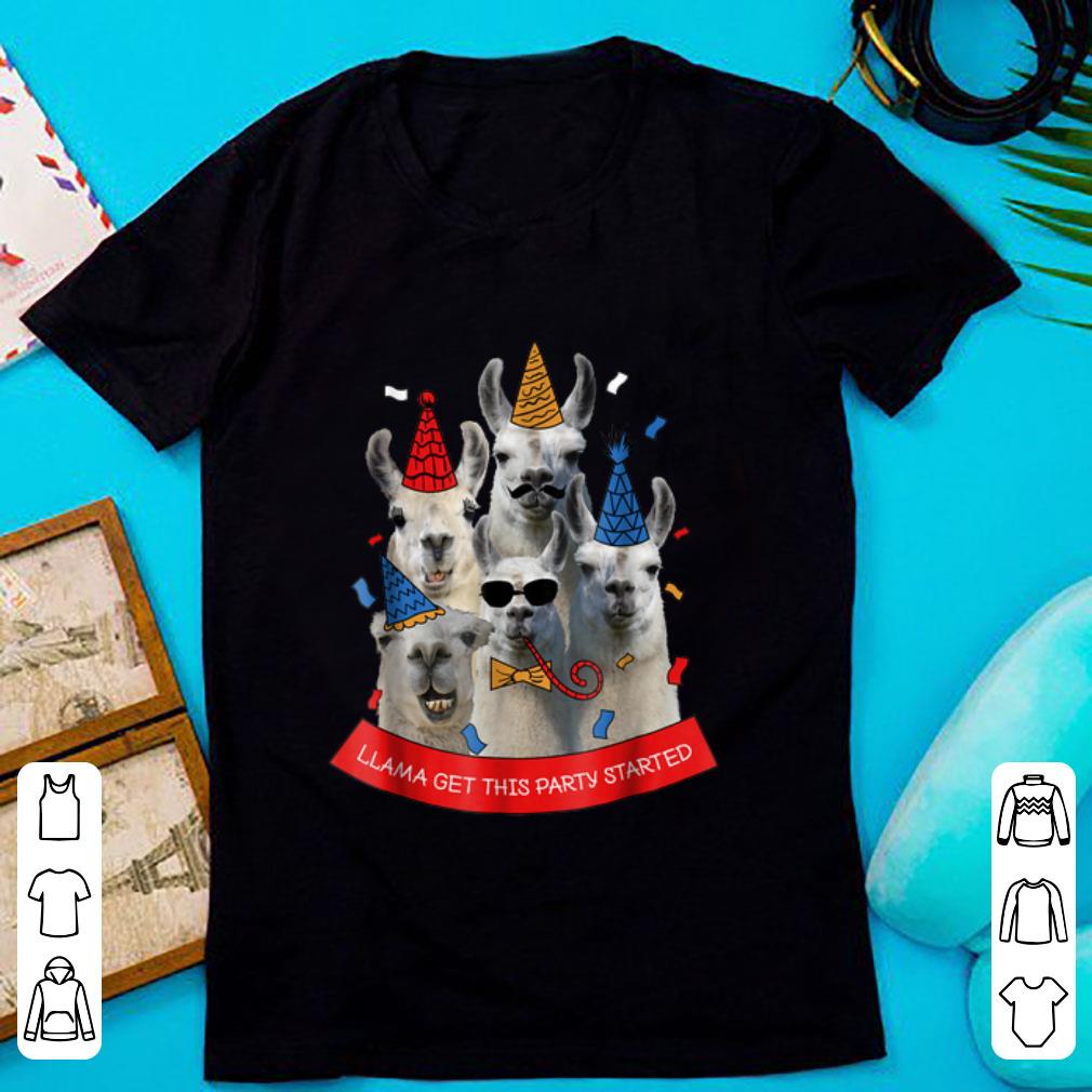 Pretty Funny Animal - Llama Get This Party Started Gag Tee shirt