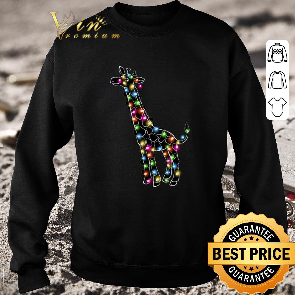 Pretty Giraffe Christmas lights shirt
