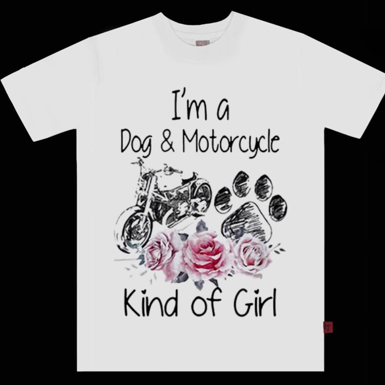 Pretty I'm A Dog And Motorcycle Kind Of Girl Flower shirt