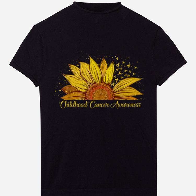 Pretty Sunflower Ribbon Childhood Cancer Awareness shirts