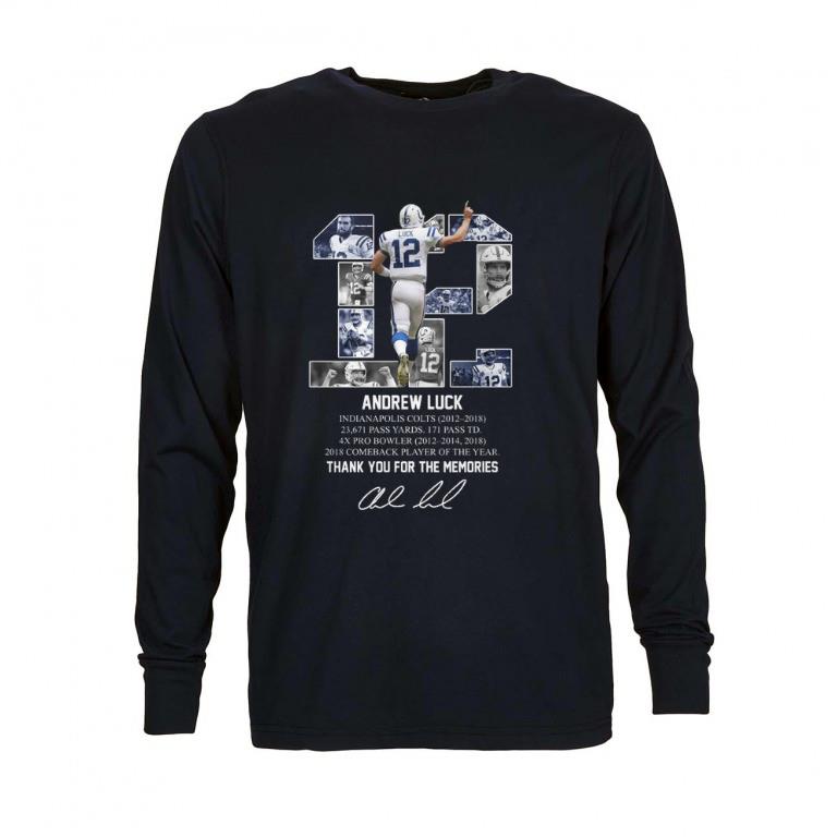 Top 12 Andrew Luck Indianapolis Colts thank you for the memories shirt 5 Top 12 Andrew Luck Indianapolis Colts thank you for the memories shirt