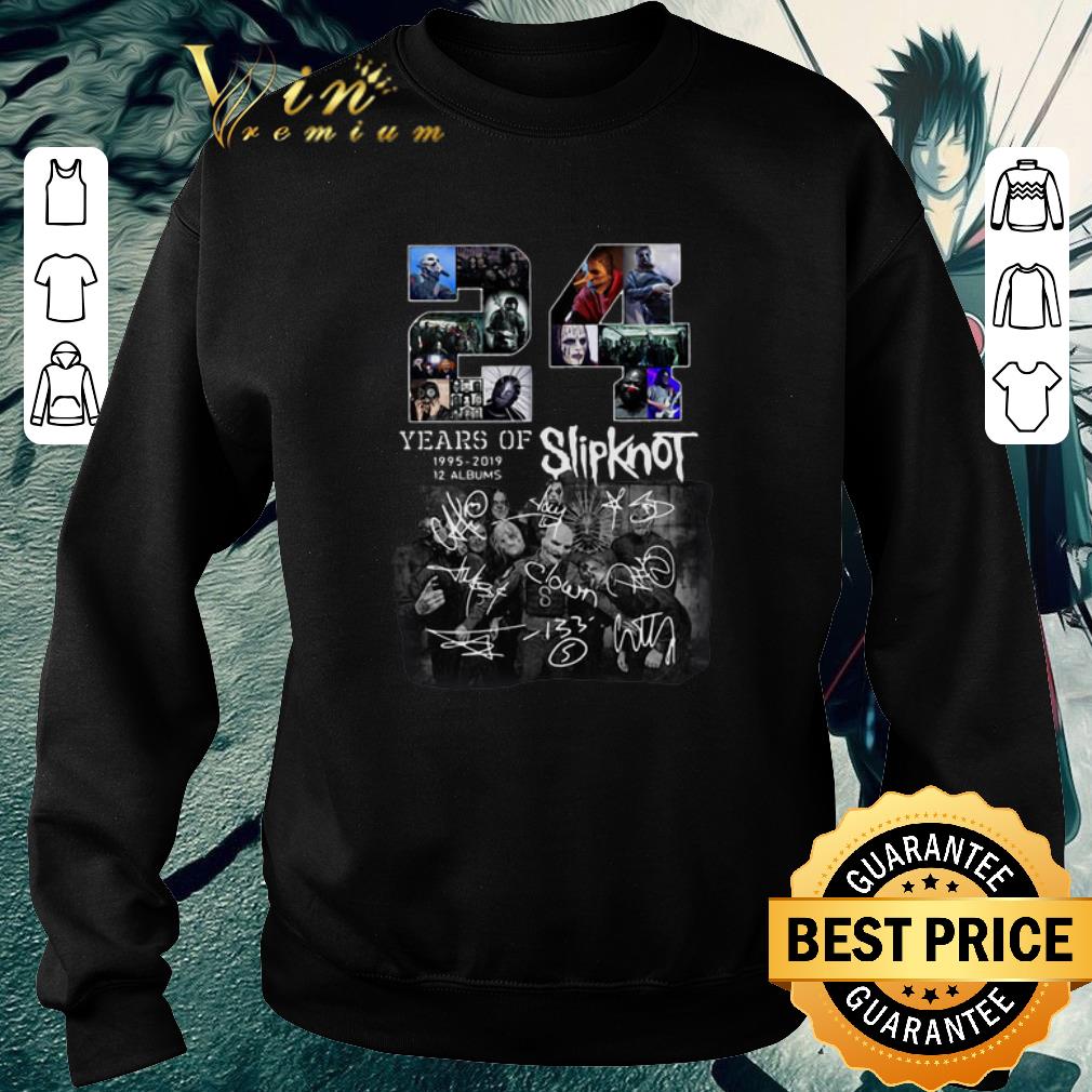Top 24 years of Slipknot 1995-2019 12 albums signatures shirt