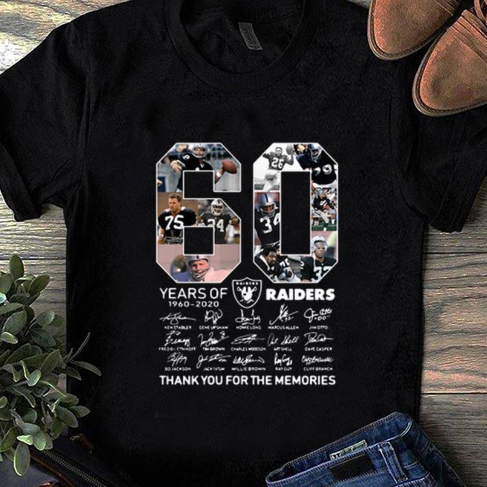 Top 60 Years Of Oakland Raiders 1960 2020 Signature Thank You For The Memories shirt