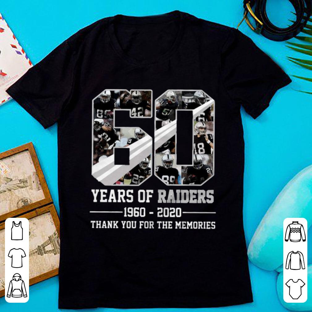 Top 60 Years Of Oakland Raiders - Thank You For The Memories shirt