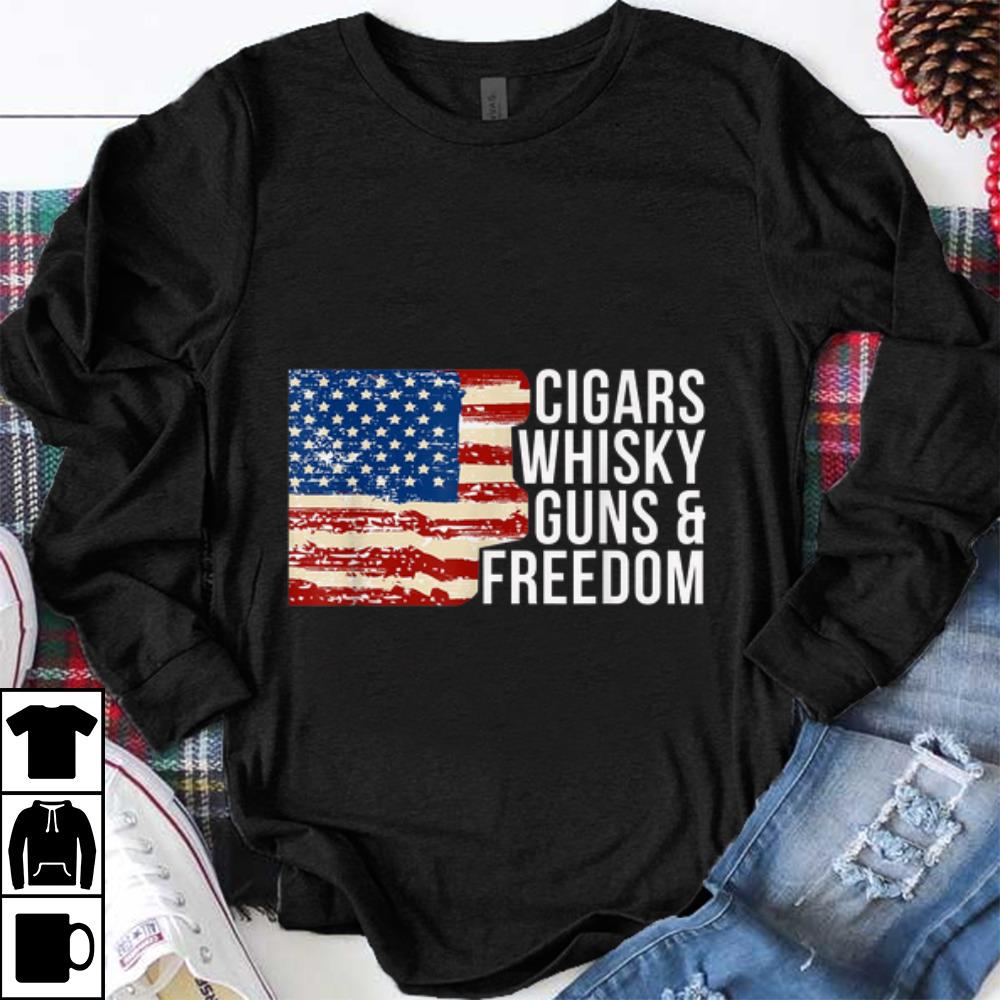 Top American Flag Cigars Whisky Guns And Freedom shirt