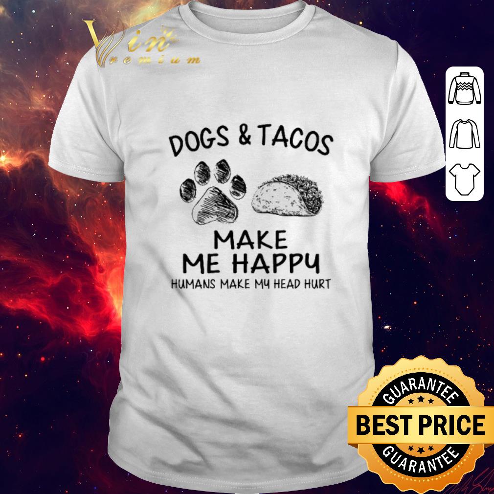 Maglietta Unisex "Dog Make Me Happy Humans Make My Head" - Cotone 100% - Donna/Uomo