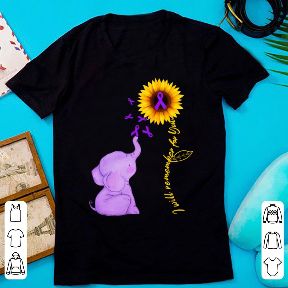 Top Elephant Alzheimer Awareness I Will Remember For You shirt