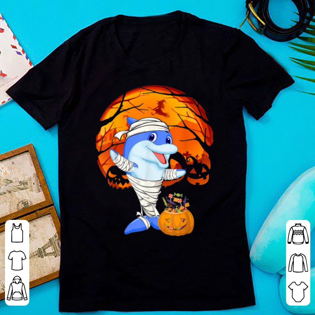 Top Halloween Dolphin Mummy Pumpkin Halloween Moon shirt