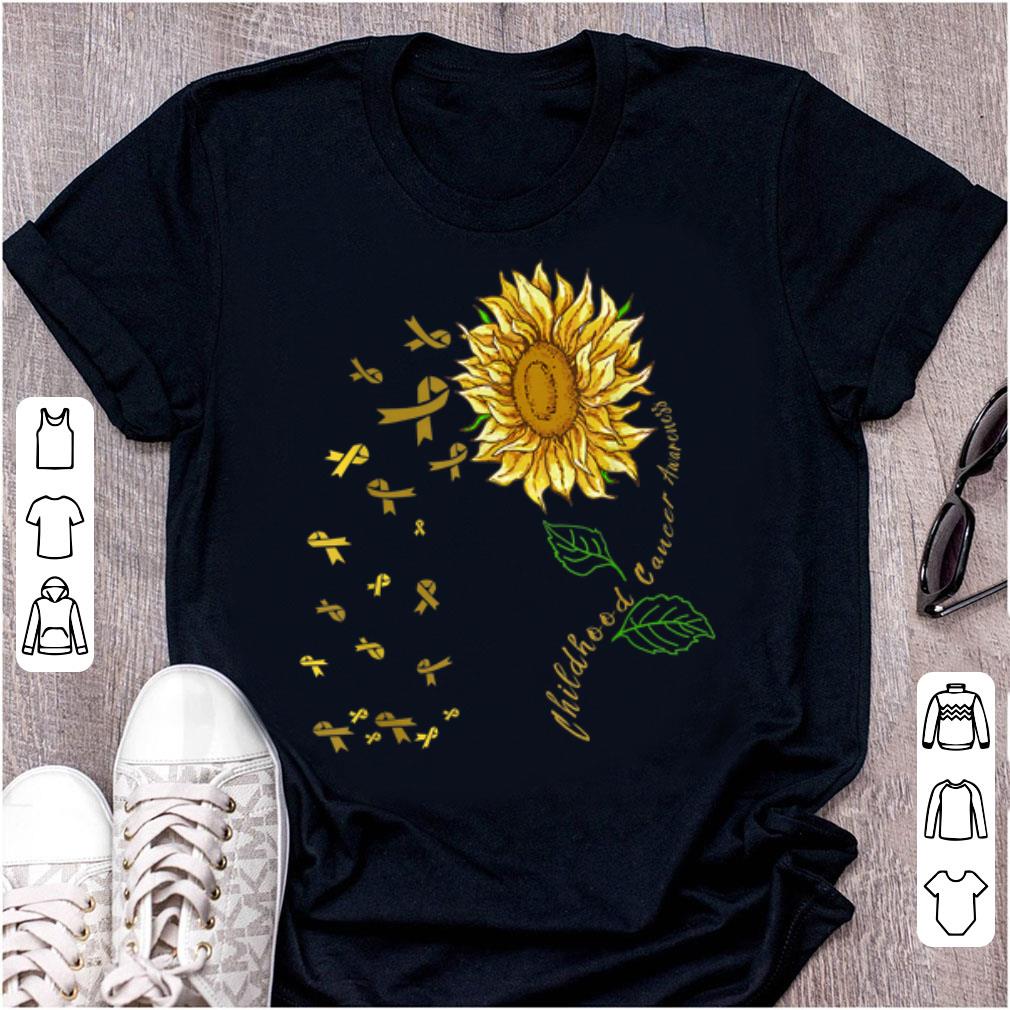 Top Sunflower Childhood Cancer Awareness Gold Ribbon shirt