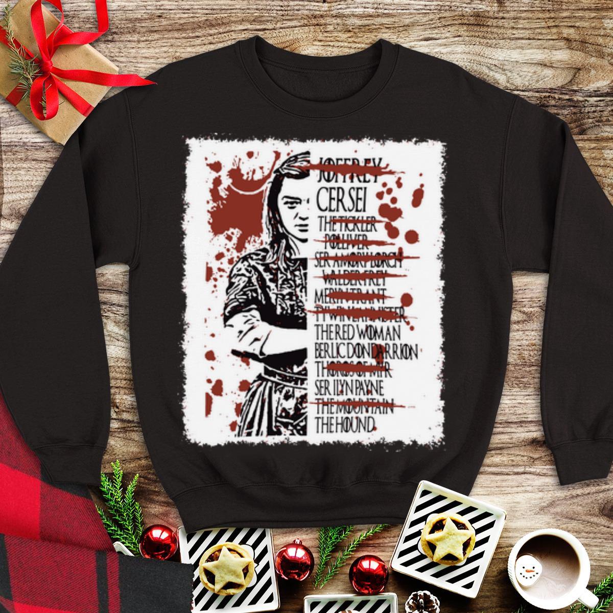 Awesome Arya Stark Kill List Game Of Thrones shirt