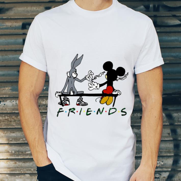 Awesome Friends Rabbit And Mickey Smoking Weed shirt