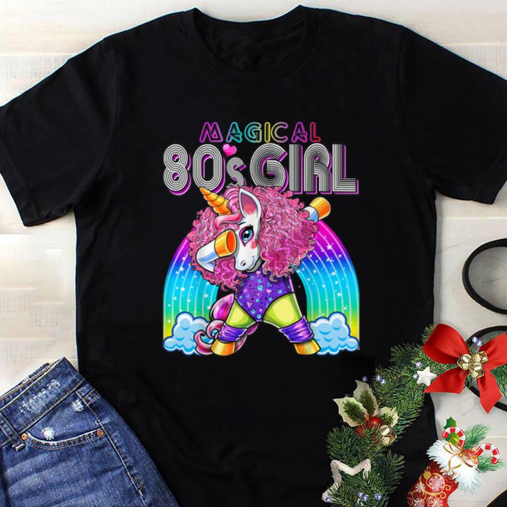 Awesome Magical 80's Girl Dabbing Unicorn Rainbow shirt