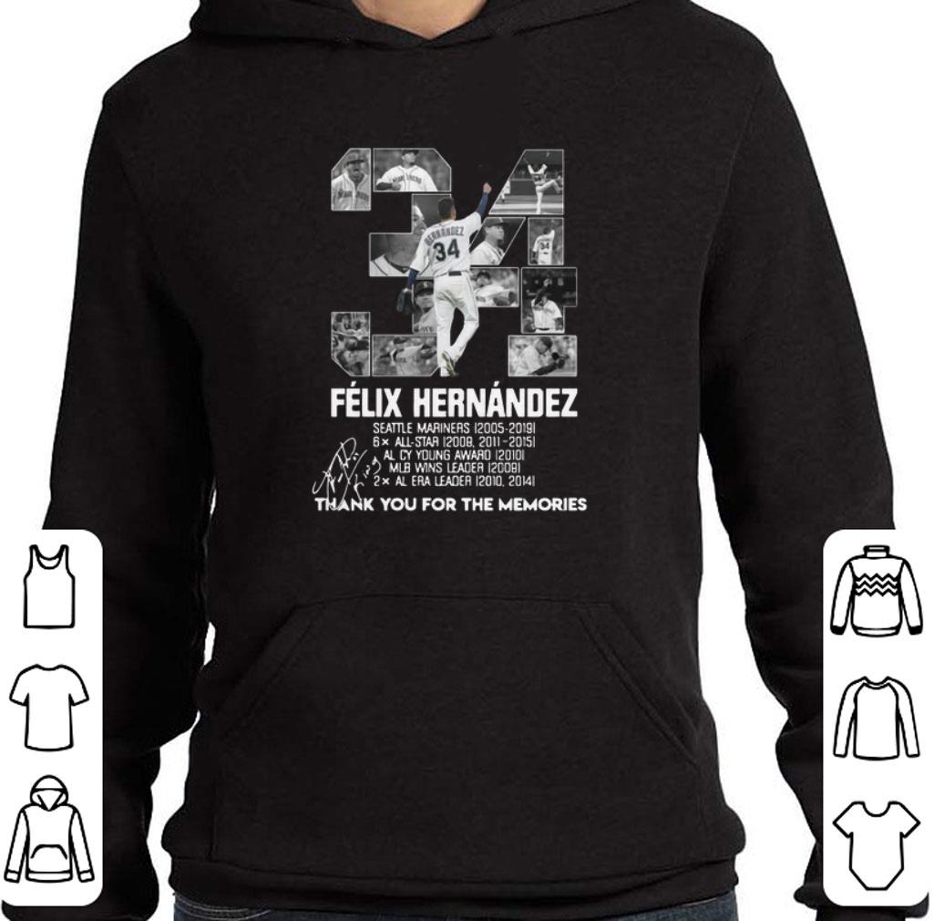 Funny 34 Felix Hernandez Thank You For The Memories Signature shirt