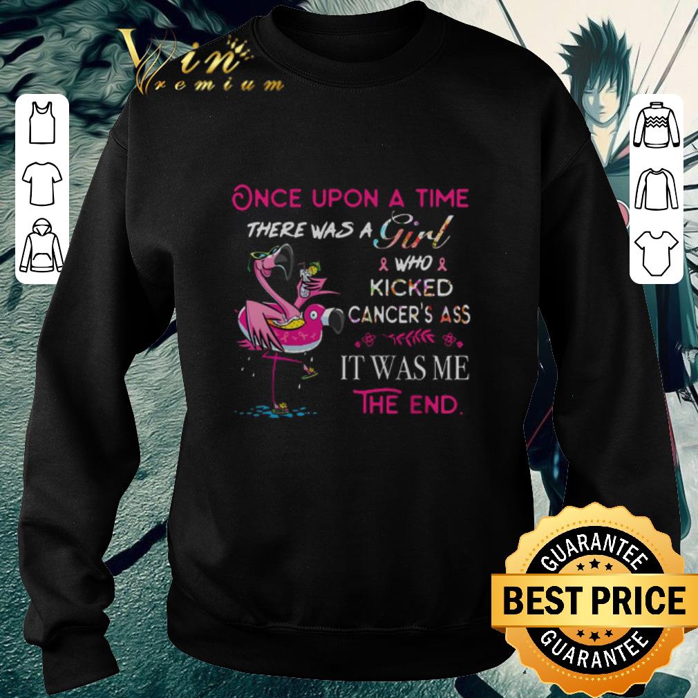 Funny Flamingo once upon a time there was a girl who kicked cancer ass shirt