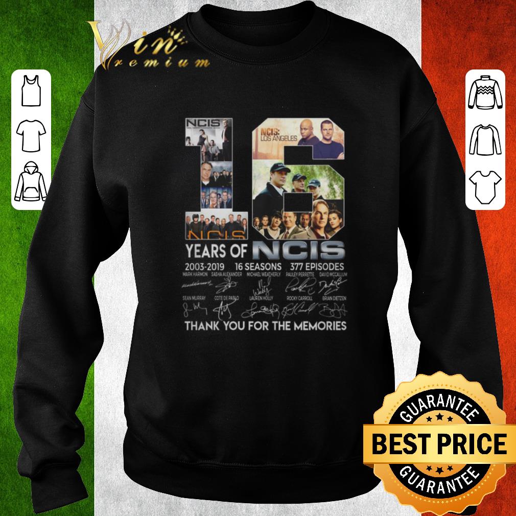 Hot 16 years of NCIS 2003-2019 16 seasons thank you for the memories shirt