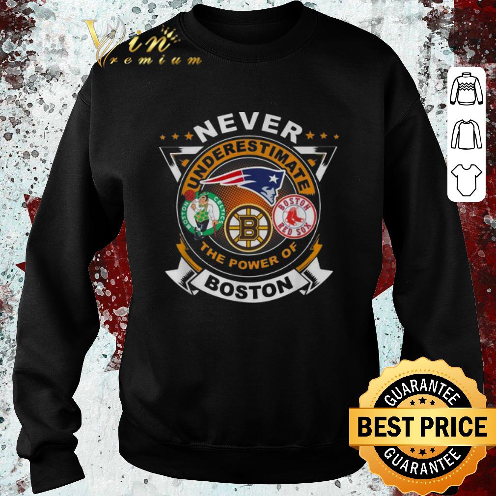 Hot Never underestimate Patriots Celtics Bruins the power of Boston shirt
