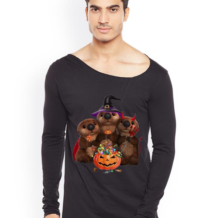 Hot Otters Pumpkin Halloween Witch And Devil Otters shirt