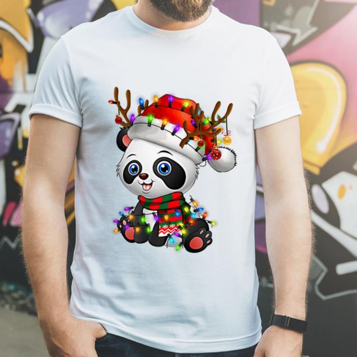 Hot Panda Christmas Reindeer Christmas Lights shirt