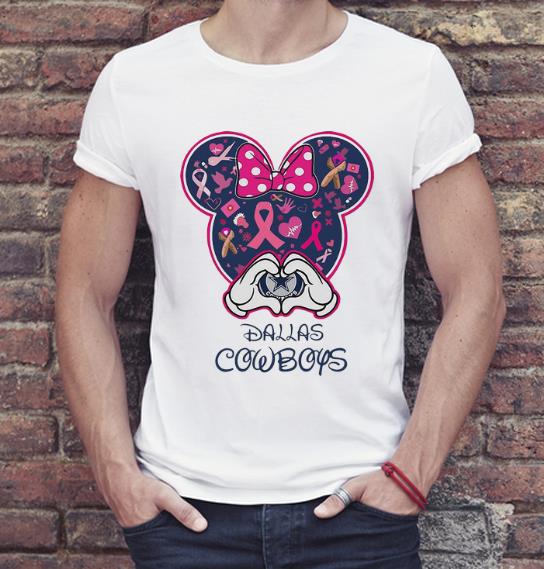 Hot Pink Ribbon Cancer Awareness Minnie Mouse Dallas Cowboys shirt