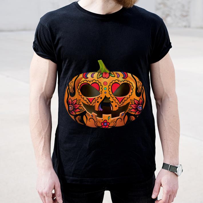 Hot Pumpkin Sugar Skull Graphic, Halloween Skull Gifts shirt
