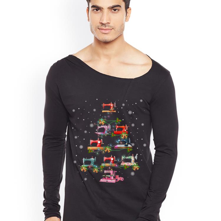 Hot Sewing Machine Christmas Tree Quilting Lovers shirt