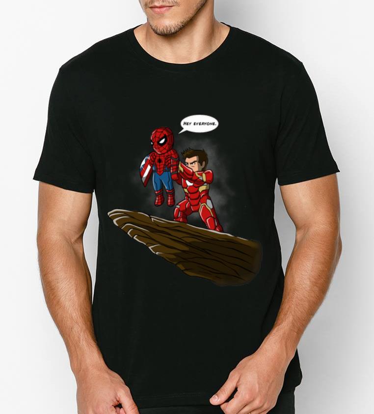 Hot Spider Man and Iron Man Hey Everyone Lion King shirt