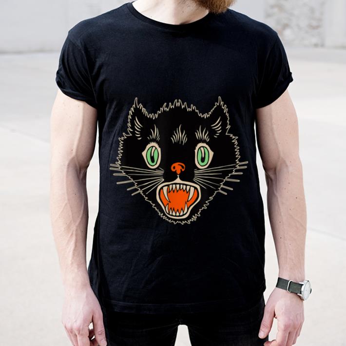 Hot Vintage Halloween Scary Black Cat Horror Gift shirt
