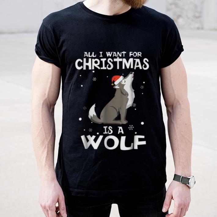 Nice All I Want For Christmas Is a Wolf Xmas Pajamas shirt