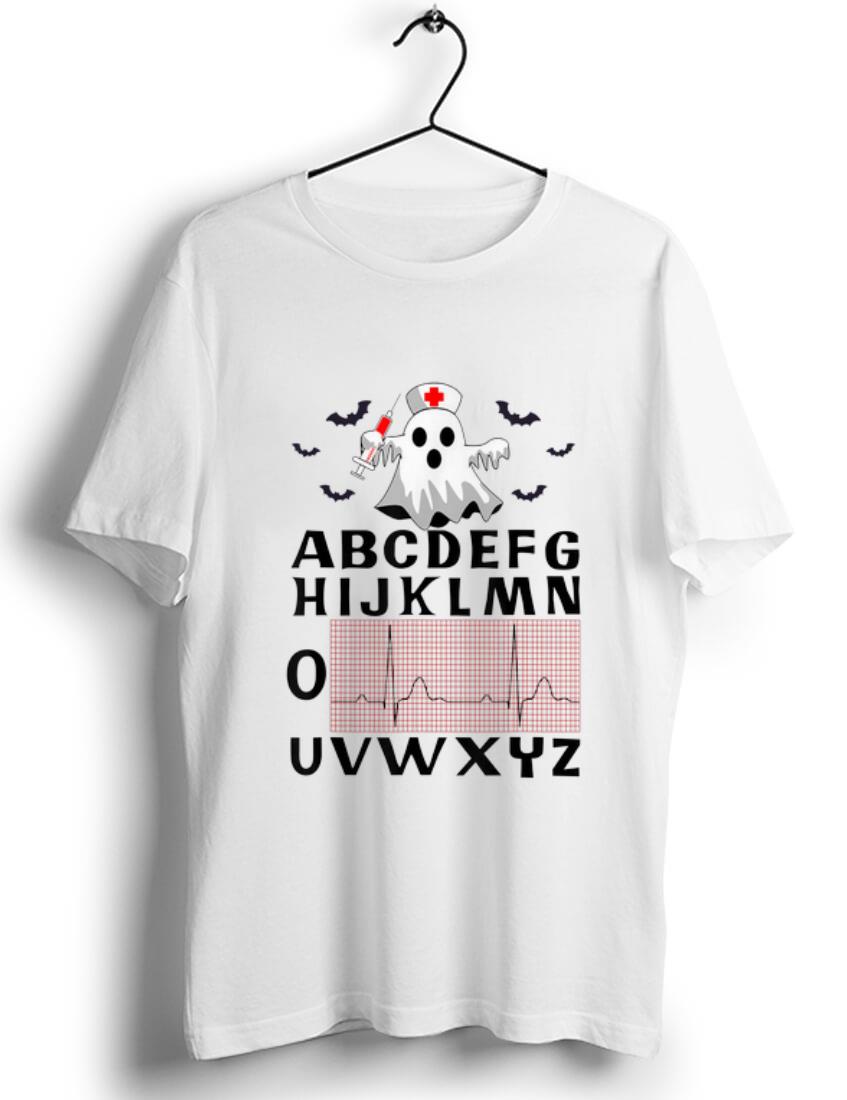Nice Ghost Nurse Boo Boo Alphabet Abc Heartbeat shirt