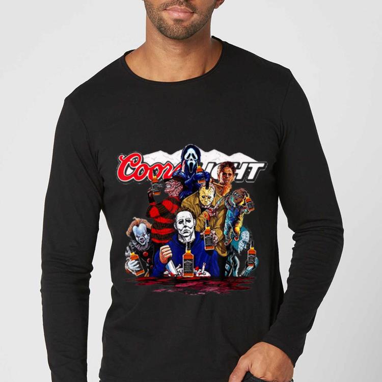 Nice Halloween Horror Character Drinking Coors Light Beer shirt