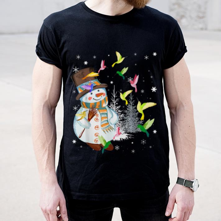 Nice Hummingbird Snowman Merry Christmas Tee Hummingbird Lovers shirt