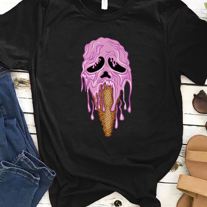 Nice Ice Cream Melting Skeleton Scream face shirt