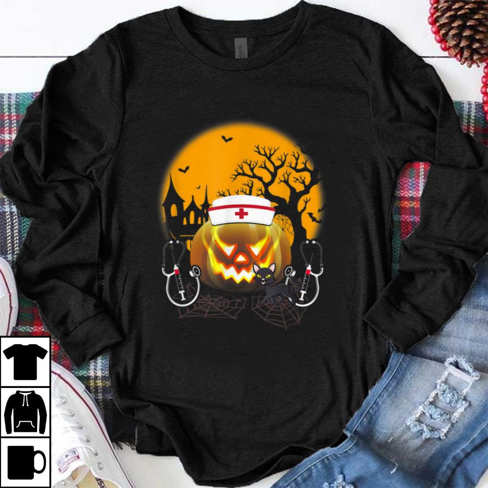 Nice Nurse Costume Halloween Stethoscope Pumpkin shirt
