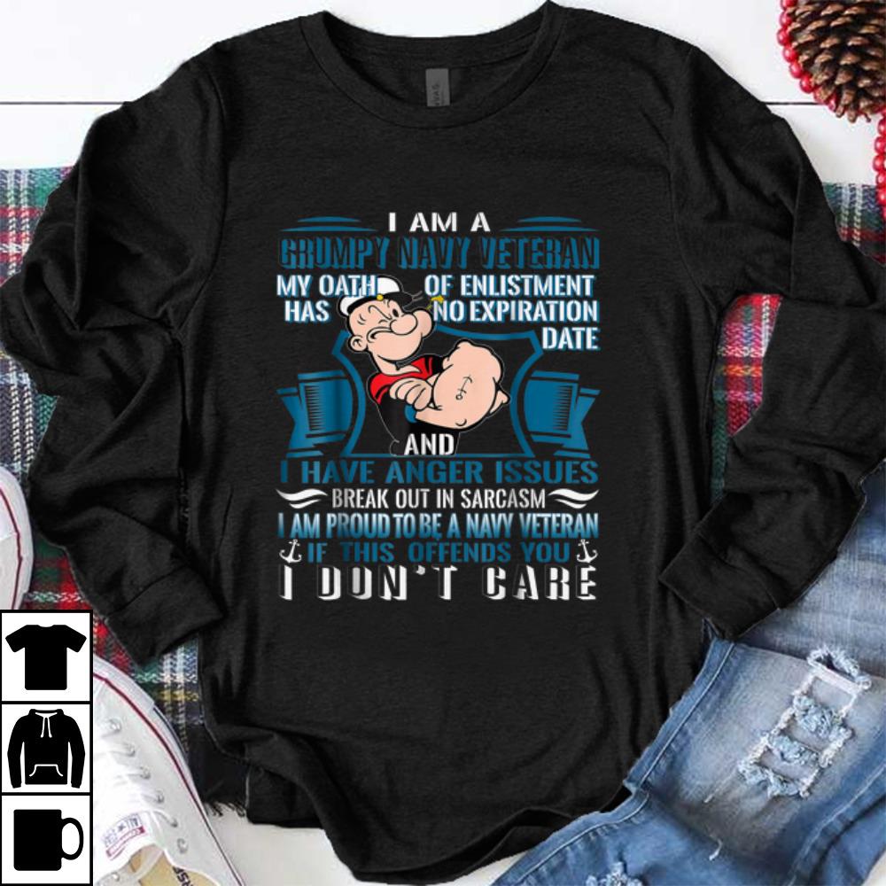 Nice Popeye - I Am A Grumpy Proud To Be A Navy Veteran shirt