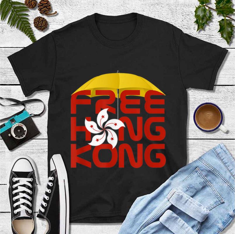 Nice Protest Flag And Yellow Umbrella Free Hong Kong shirt