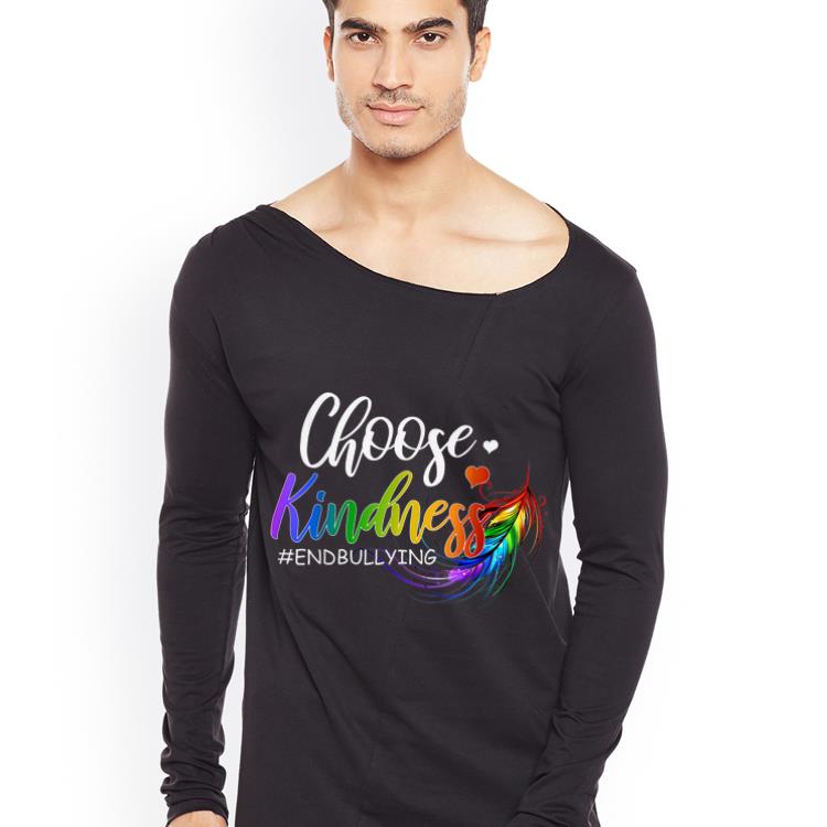 Nice Rainbow Feather Choose Kindness Unity Day #Endbullying shirt