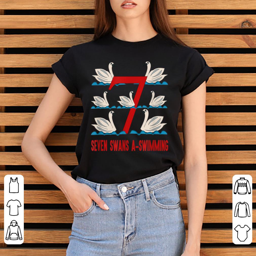 Nice Seven Swans A-Swimming Song 12 Days Christmas Tee shirt