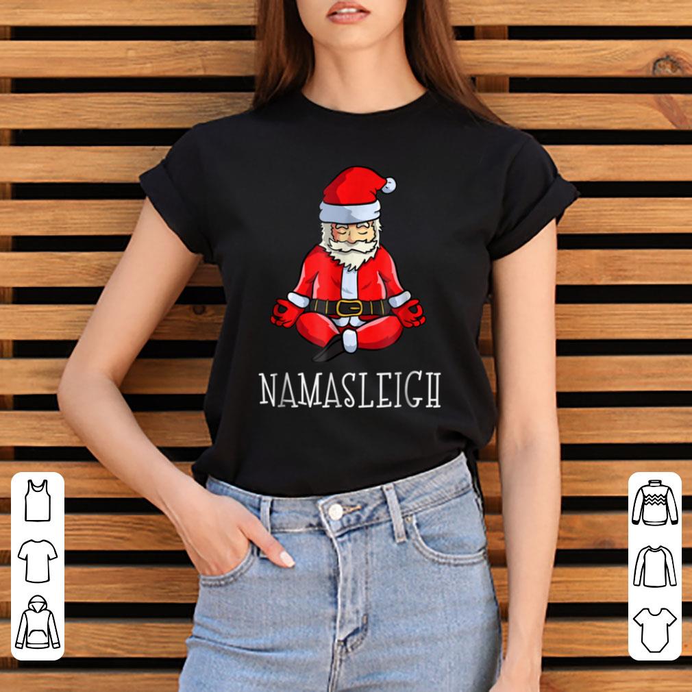 Nice Yoga Christmas Funny Namasleigh Santa Meditate shirt