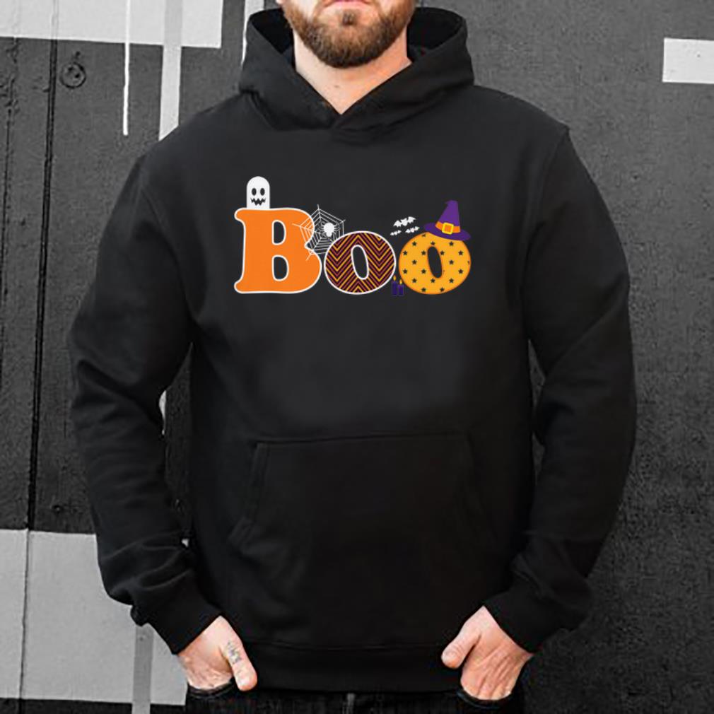 Official Boo Halloween With Ghost Spider Bat and Witch Hat shirt