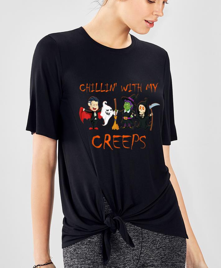 Official Chillin With My Creeps Vampire Ghost Witch Skeleton shirt