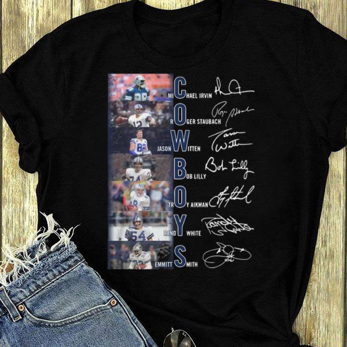 Official Cowboys Michael Irvin Roger Staubach Jason Witten Bob Lilly Troy Aikman Randy White Emmitt Smith Signatures shirt
