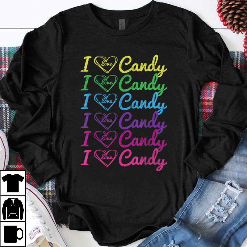 Official I Love Candy Halloween Costume Funny Heart Gift Kids Girls shirt