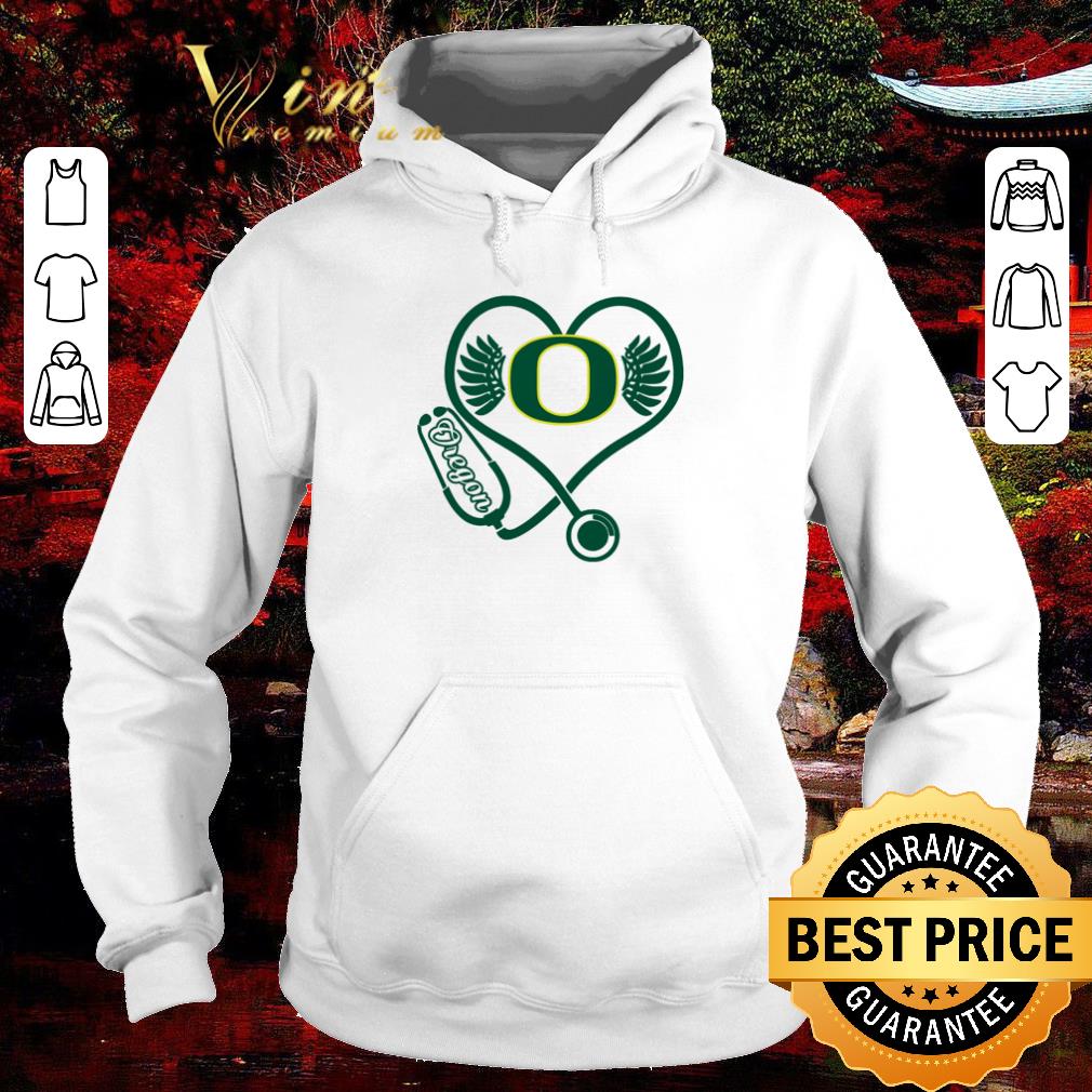 Official Love Oregon Ducks Stethoscope Heartbeat nurse shirt