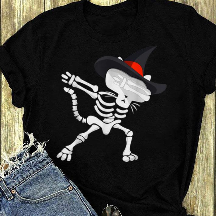 Original Dabbing Cat Skeleton Halloween Funny Gift shirt