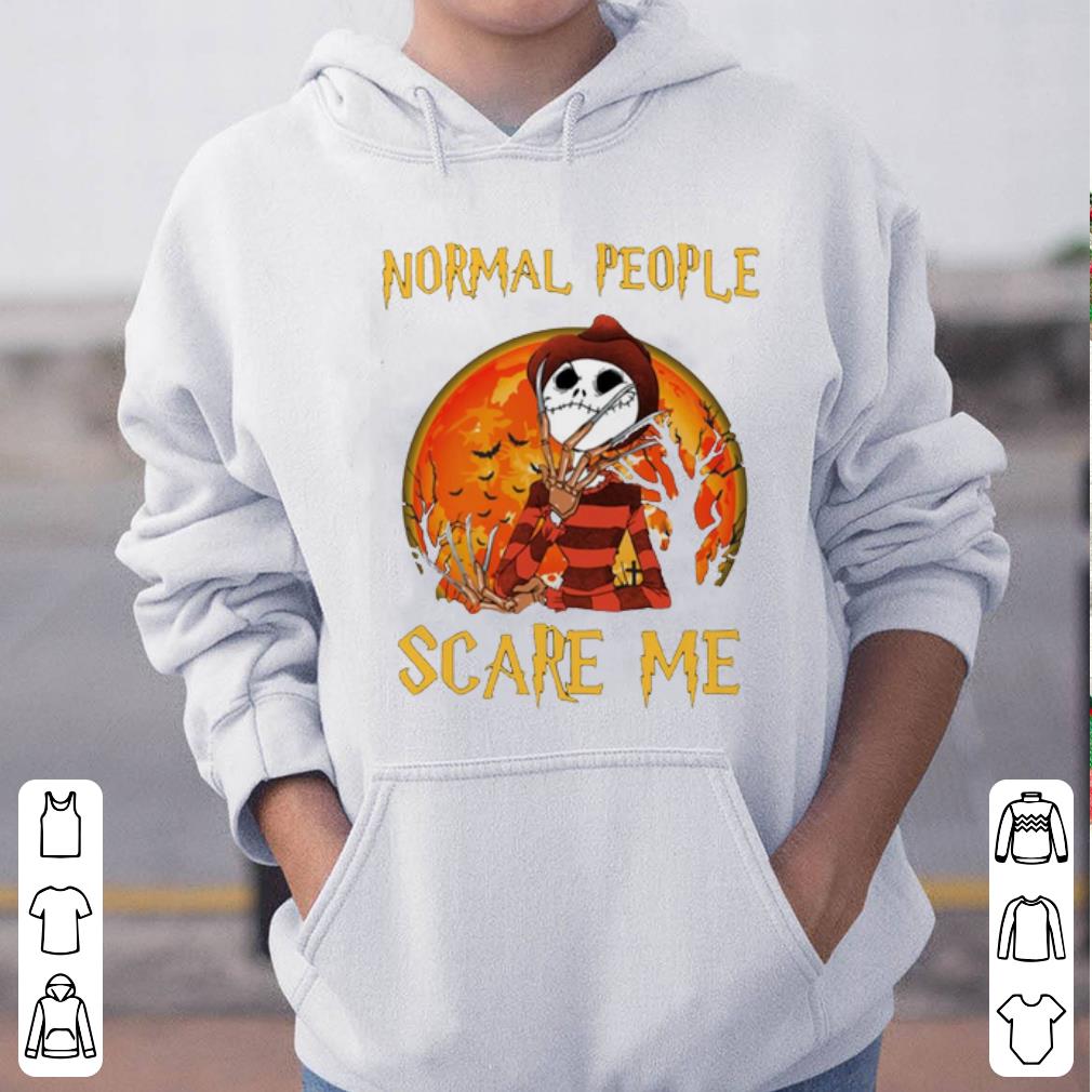 Original Freddy Krueger and Jack Skellington Normal People Scare Me shirt