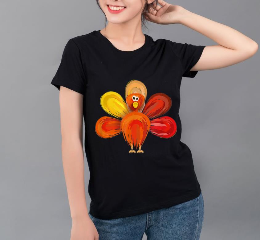 Original Funny school Thanksgiving Turkey Color Paint Art Teacher shirt