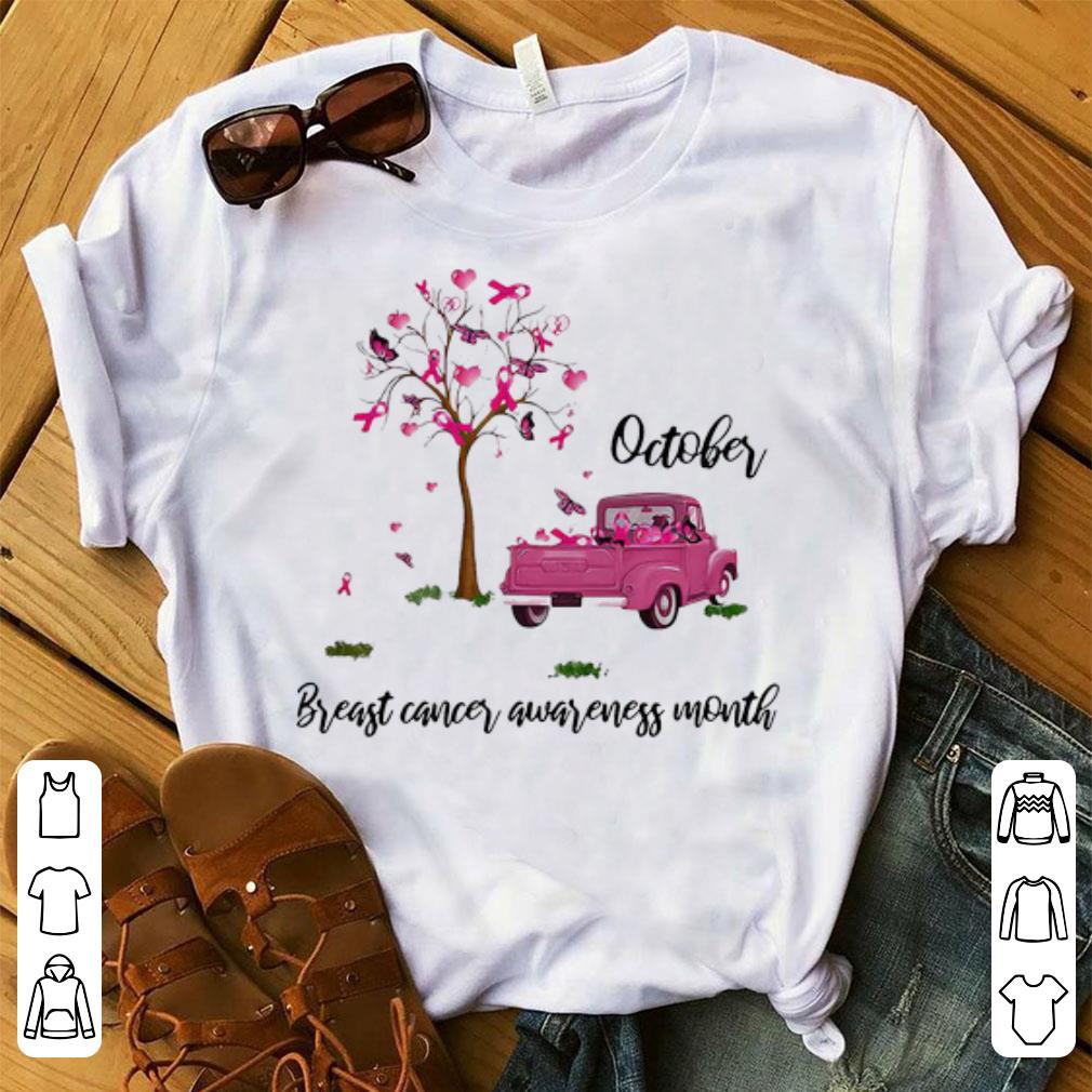 Original Pink Ribbon Car Tree October Breast Cancer Awareness Month shirt
