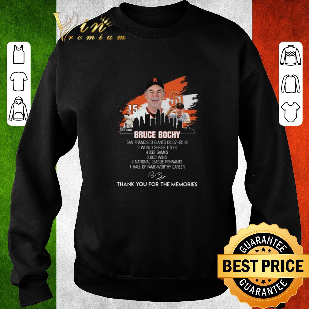 Original San Francisco Giants Bruce Bochy Signature Thank You For The Memories shirt
