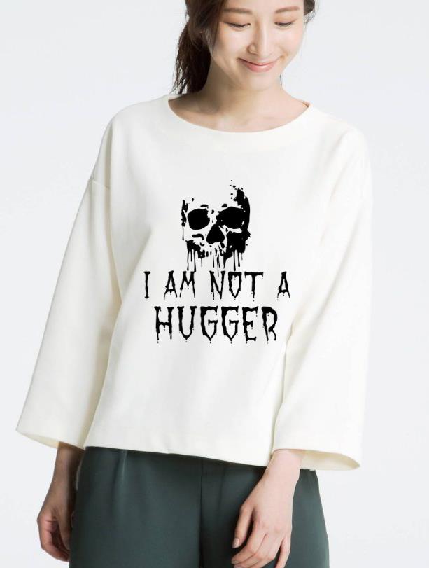 Original Skull I Am Not A Hugger Halloween shirt